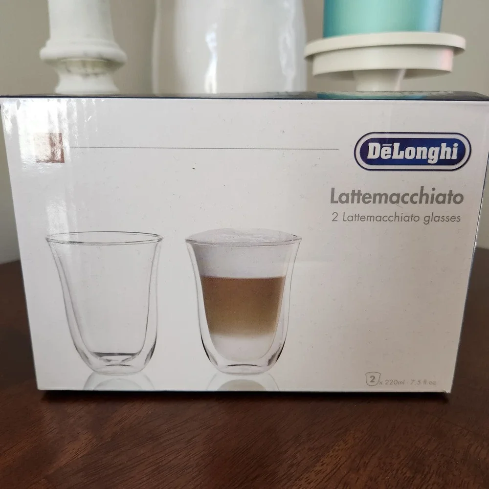 DeLonghi -2 Double Wall Thermal Lattemacchiato Glasses 7.5 OZ NWT - Picture 2 of 5